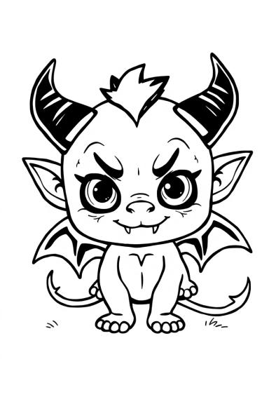 Baby demon coloring page