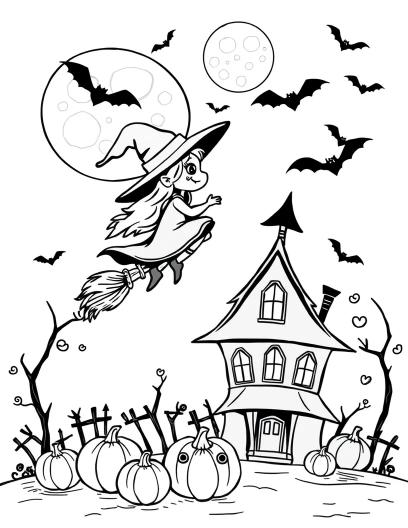 Witch coloring page